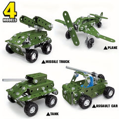 166pcs Military Series Model Building Blocks Educational Toys