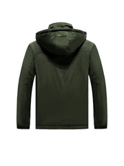 Men's Hooded Windproof Winter Jacket Zip Up Casual