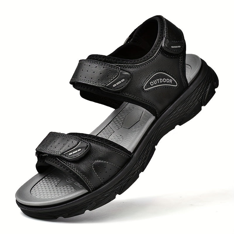 Men's Open Toe Hook And Loop Sandals Non Slip Comfortable Beach Shoes