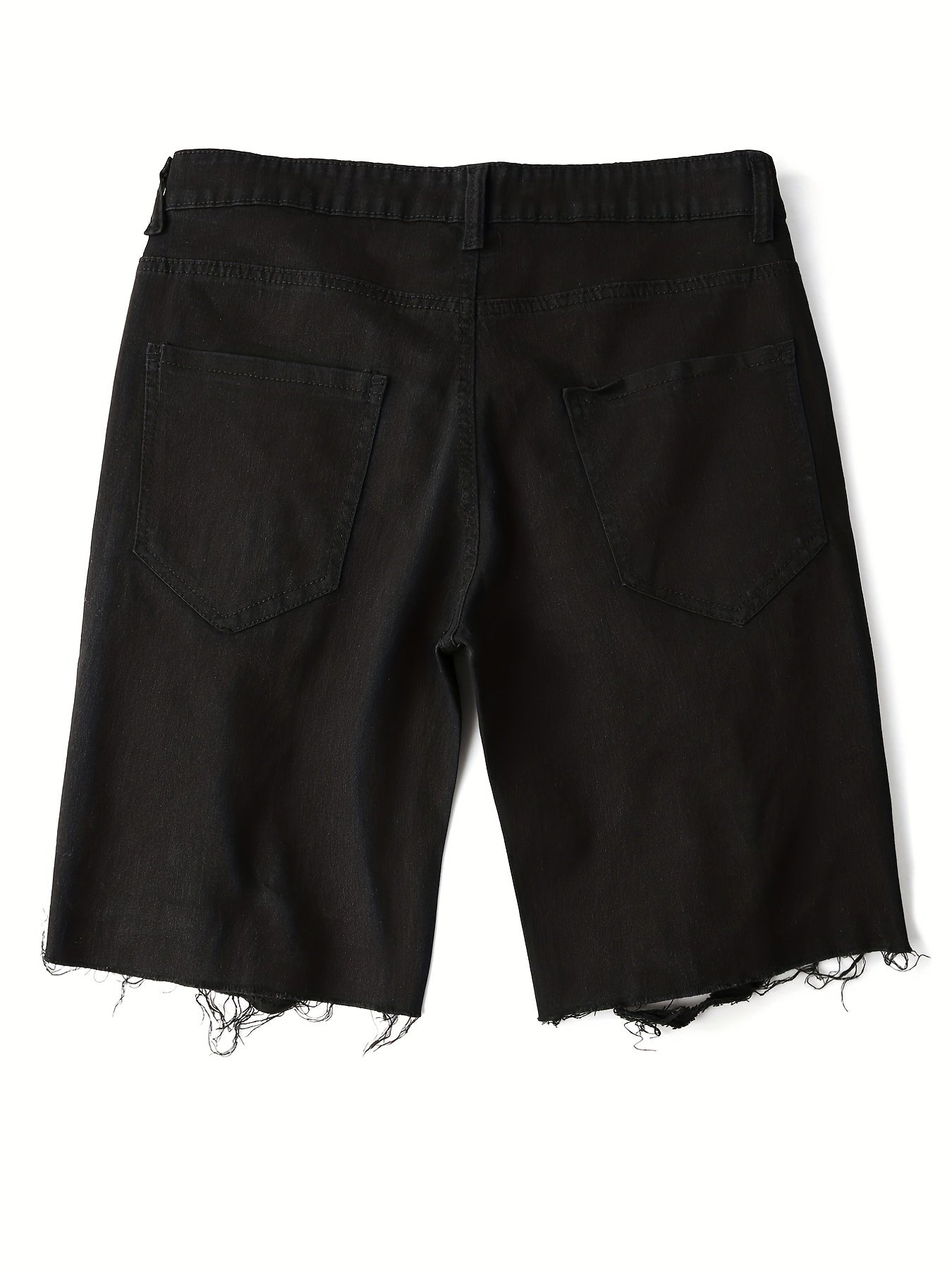 Men's Ripped Denim Shorts Street Style Stretch Denim Shorts