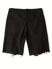 Men's Ripped Denim Shorts Street Style Stretch Denim Shorts
