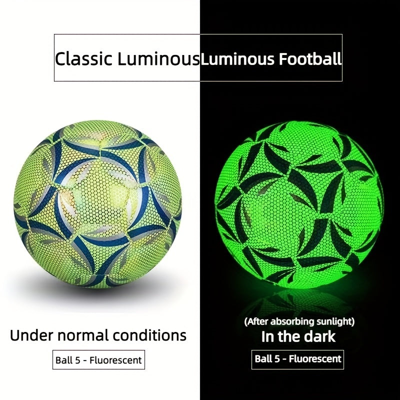 Size 4 5 PU Anti Slip Luminous Soccer Ball For Night Training