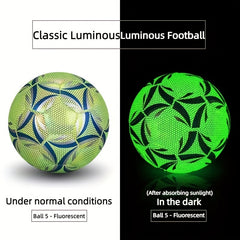 Size 4 5 PU Anti Slip Luminous Soccer Ball For Night Training