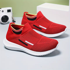 Women's Block Slip on Walking Shoes Comfy & Lightweight Athletic Sneakers