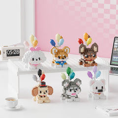 Puppy Balloon Building Block Decorations Multicolor Animal Figurines