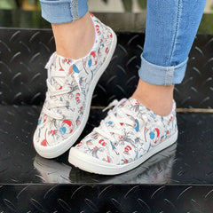 Women's Cute Cat Pattern Skate Shoes Lightweight Breathable Walking Shoes