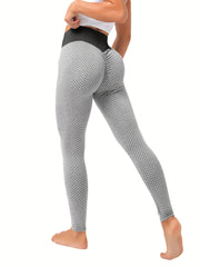 High Waist Honeycomb Sports Yoga Leggings for Women