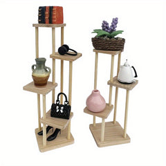 3 Tier Wooden Display Stand for Dollhouse Furniture