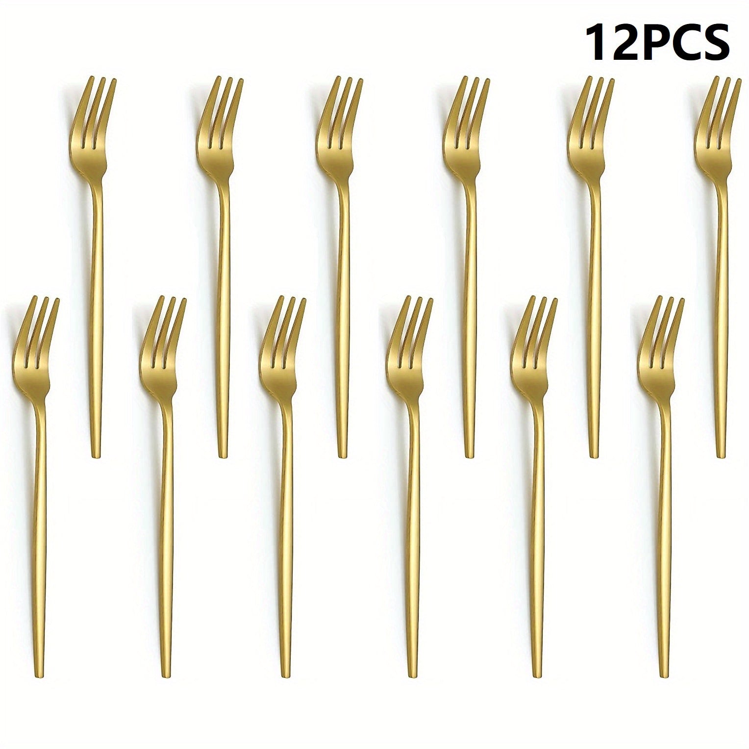 12pcs Stainless Steel Fruit Forks Salad Forks Set