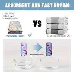 Microfiber Beach Towel Quick Drying 27.5 x 55 Water Absorbent Soft Towel