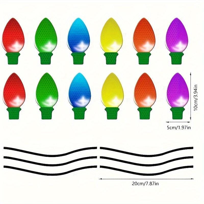 Christmas Light Bulb Reflective Magnetic Stickers Honeycomb Lattice
