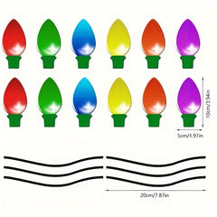Christmas Light Bulb Reflective Magnetic Stickers Honeycomb Lattice