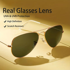 Aviator Sunglasses Men Metal Frame Retro Classic Military Pilot