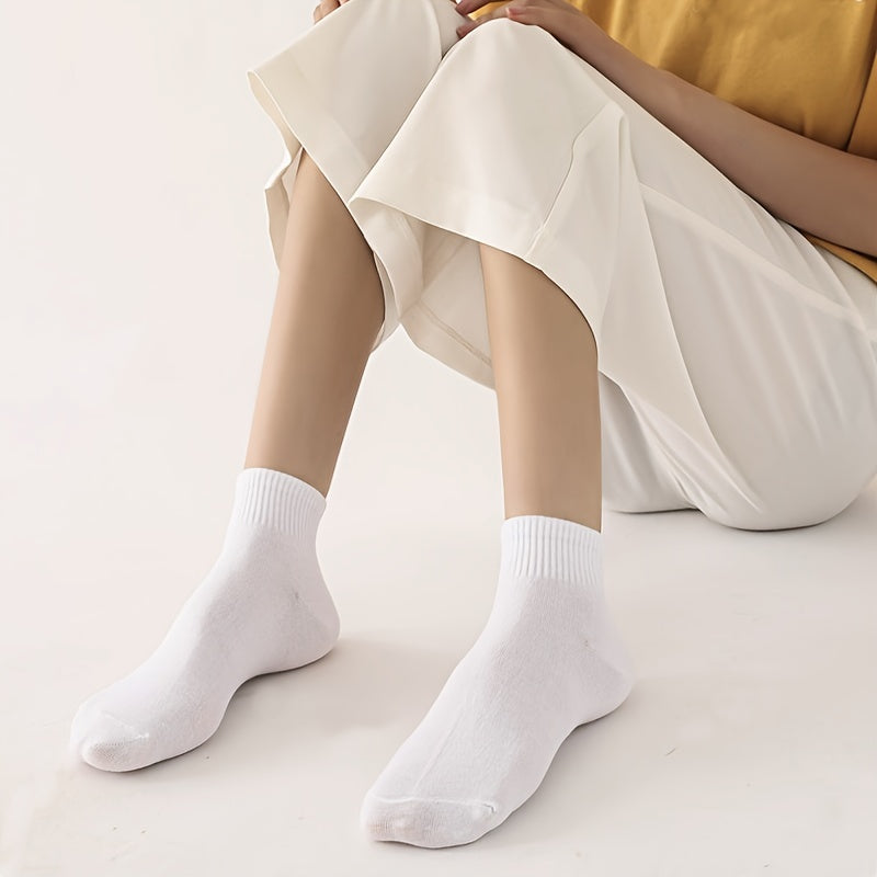 12 Pairs Solid Short Socks Breathable Low Cut Women's Stockings