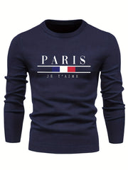 Men's Knitted Sweater Classic PARIS Pattern Crew Neck