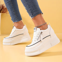 Women's Chunky Side Zip Platform Sneakers Non Slip Running Shoes