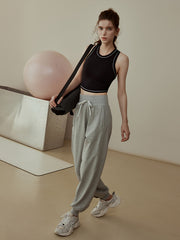 Sleeveless Crop Top Racerback Sports Tank Top