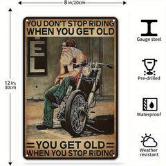 Vintage Metal Sign Pin Up Girl Motorcycle Tin Sign Motor Garage Red