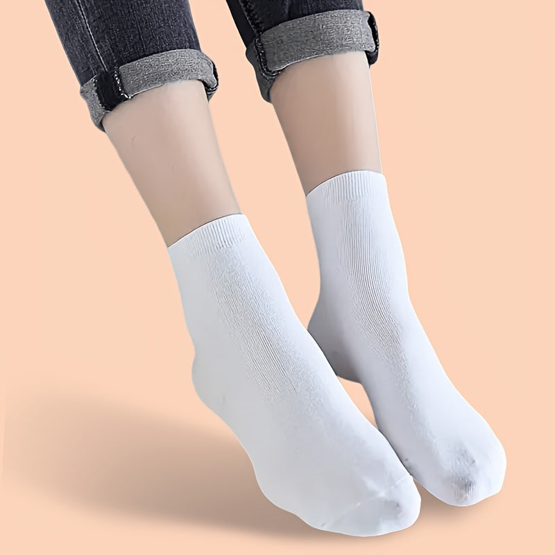 10 20 30 Pairs Solid Sports Socks Women's Stockings