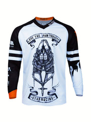 Men's Hands Pattern Cycling Jersey Long Sleeve Shirt