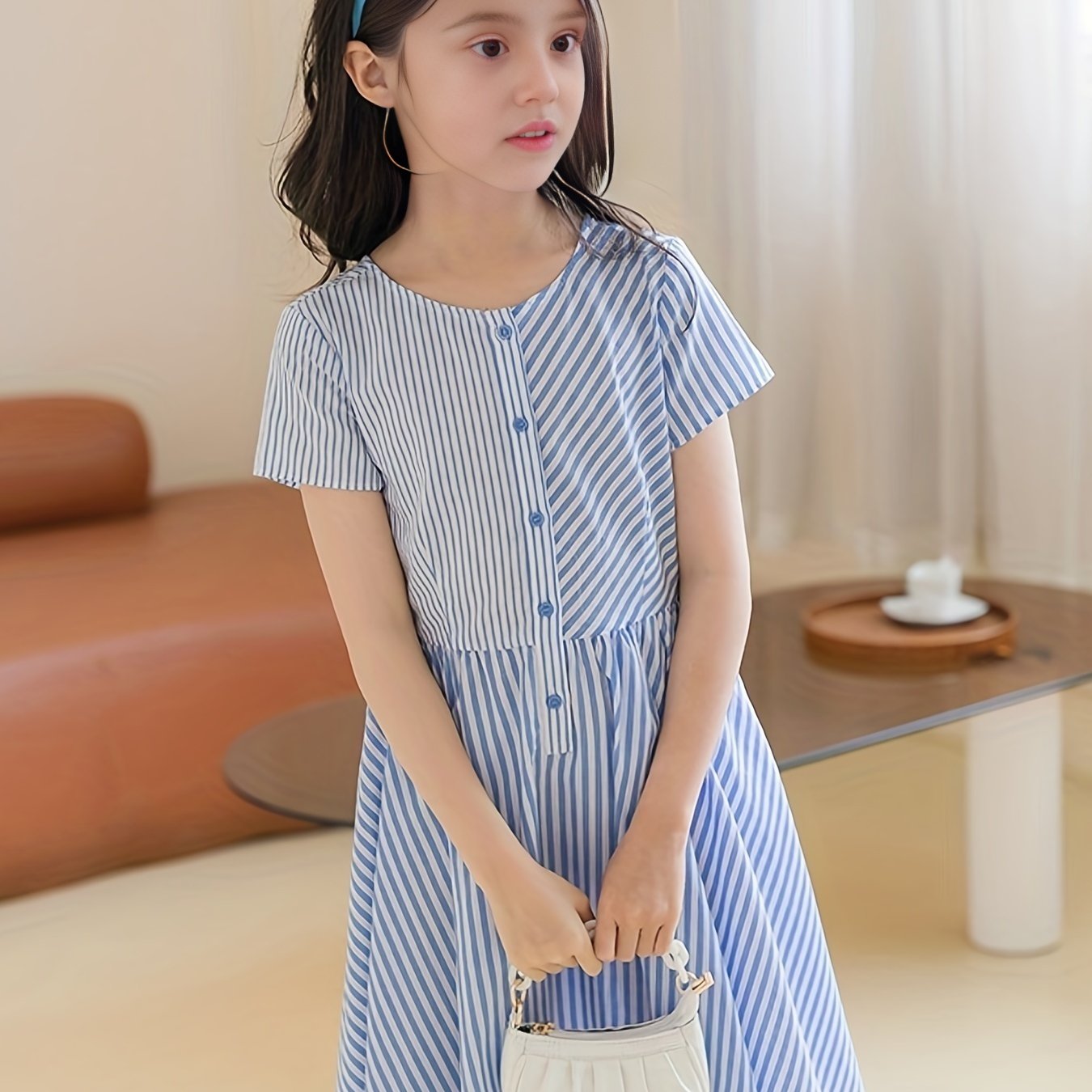 Girl's Striped Cotton Dress
