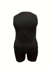 Solid Tank Top & Shorts Pajamas Set