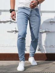 Men's Slim Fit Distressed Jeans for Spring Summer