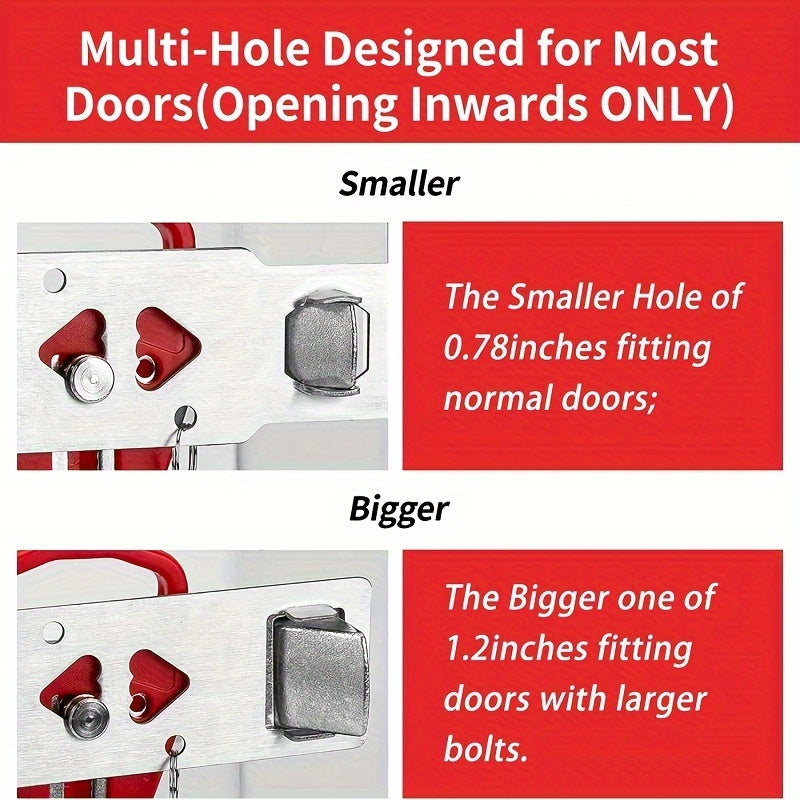 1pc Portable Door Lock 2 Hole Removable Lock Travel Home Hotel Safety