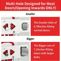 1pc Portable Door Lock 2 Hole Removable Lock Travel Home Hotel Safety