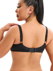 Lace Patterned Sheer Bow Bra Soft Comfort