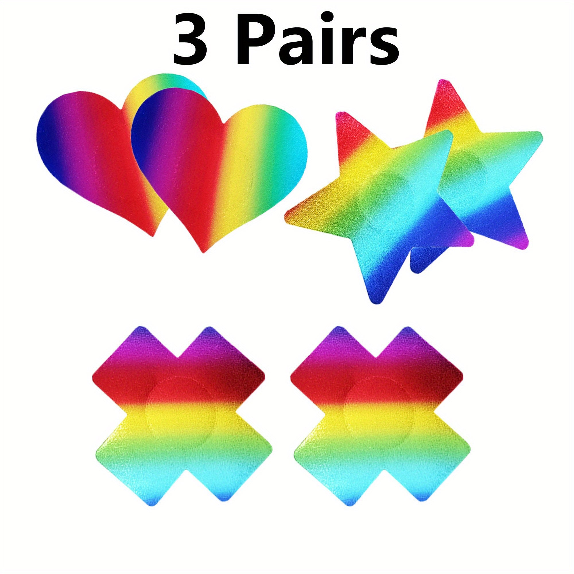 Rainbow Disposable Nipple Pasties Self Adhesive Women's Lingerie