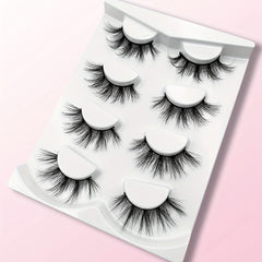 4 Pairs 3D Thick Mink False Eyelashes Natural Cross Messy Volume Lashes