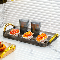 Rectangular Tray with Double Handles for Home Use