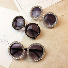 Stylish Rhinestone Round Sunglasses Punk Eyeglasses