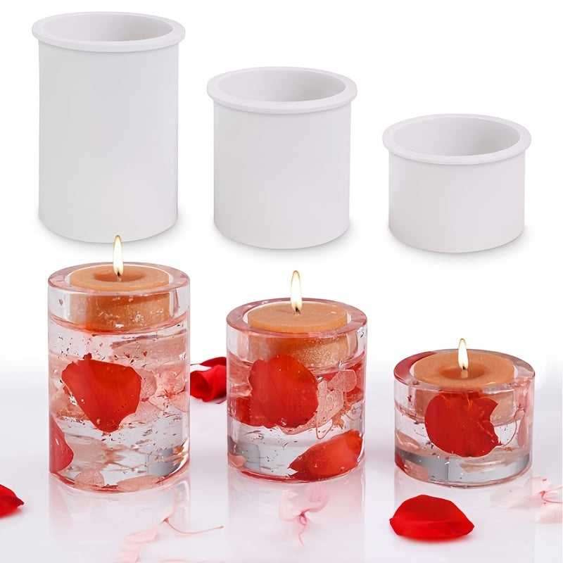 Resin Candle Holder Molds Set - DIY Epoxy Casting Silicone