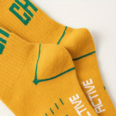 5 Pairs Boy's Mid Crew Letter Sport Socks
