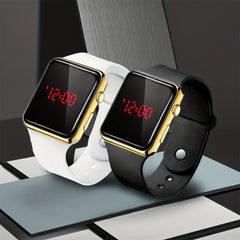 2pcs Square LED Digital Electronic Watch Unisex