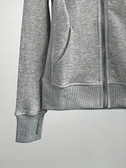 Women's Hooded Slim Fit Sports Jacket with Thumb Hole