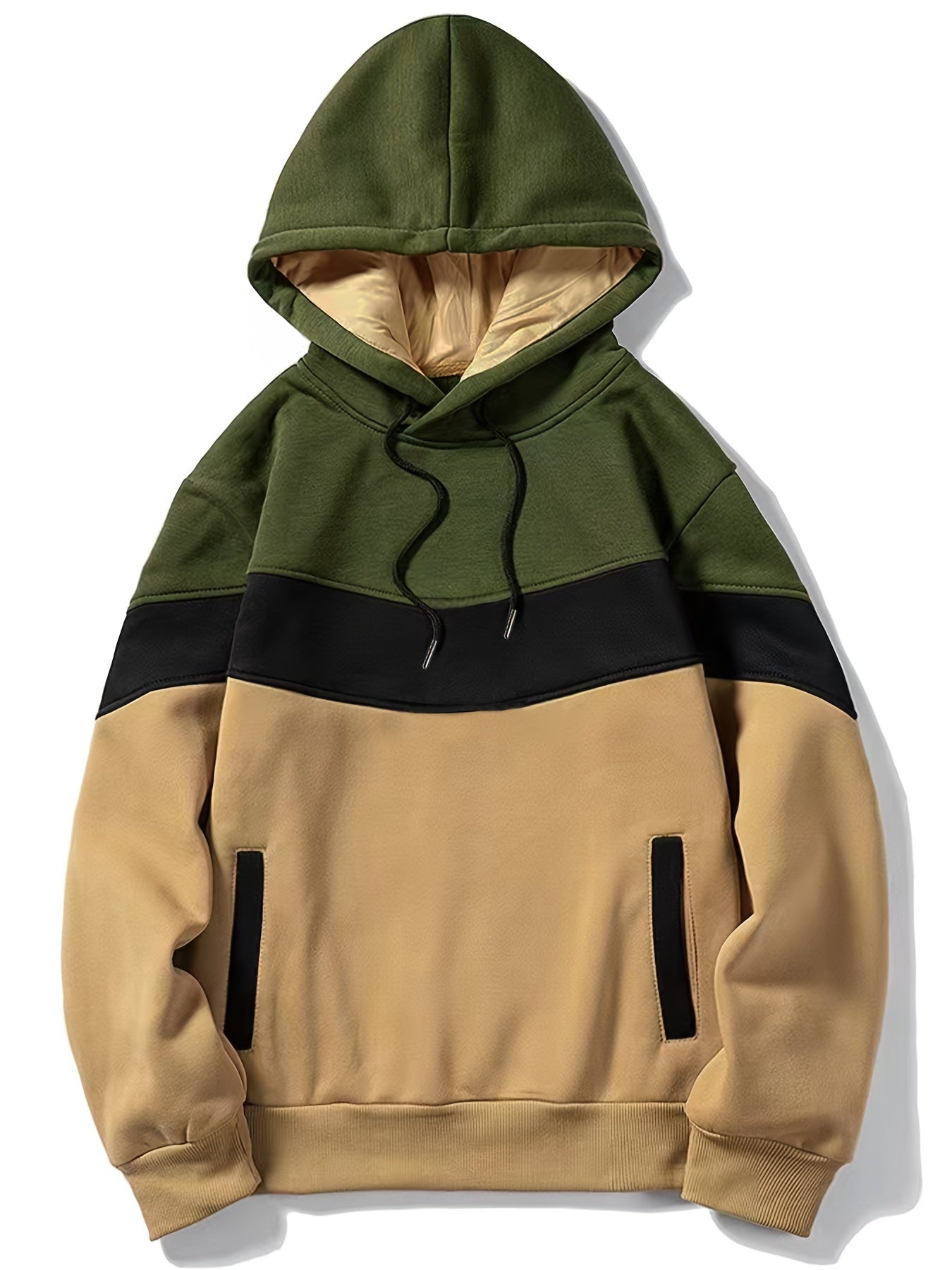 Patchwork Print Hoodie Hoodies For Men Men's Casual Graphic Pullover Hooded Swea