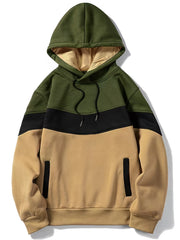 Patchwork Print Hoodie Hoodies For Men Men's Casual Graphic Pullover Hooded Swea