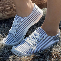 Striped Women's Casual Sneakers Lightweight Breathable Walking Shoes