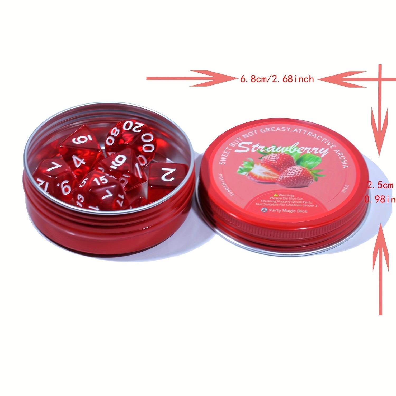 7pcs Strawberry Dice Set for Board Game Gift