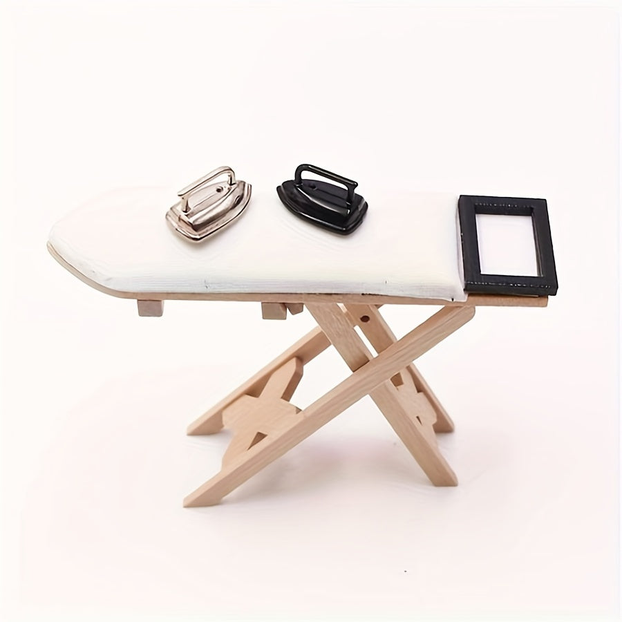 1:12 Mini Ironing Board for Dollhouse Sewing Model Photography Props DIY Scene