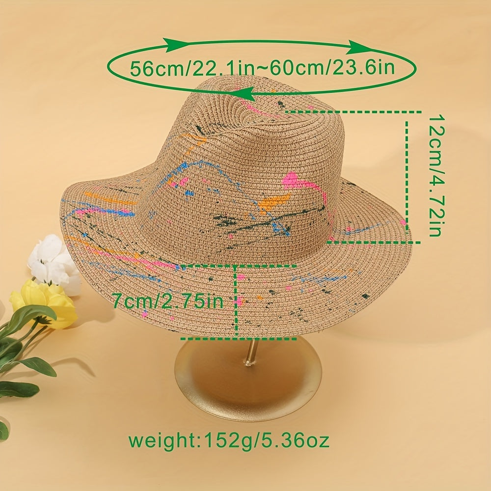 Graffiti Eco Sun Visor Hat Paper Straw Sunscreen Breathable Casual