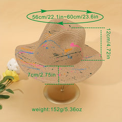 Graffiti Eco Sun Visor Hat Paper Straw Sunscreen Breathable Casual