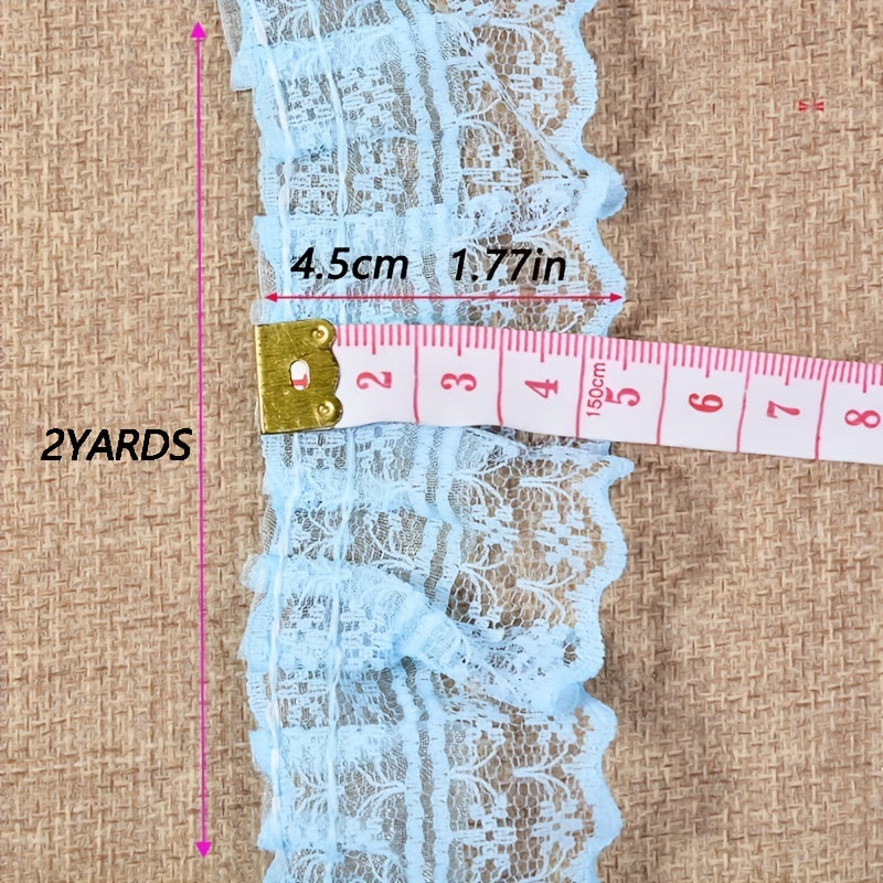 2Yard Coloured Pleated Lace DIY Dress Accessories Pet & Doll Embellishments