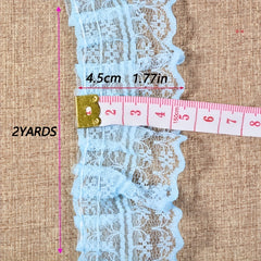 2Yard Coloured Pleated Lace DIY Dress Accessories Pet & Doll Embellishments