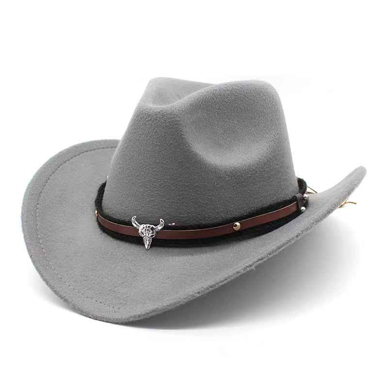 Men's Sun Protection Wool Fedora Cowboy Jazz Hat