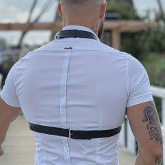 Men's Leather Chest Strap for Matching Shirts