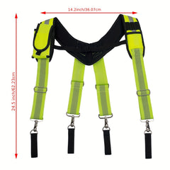 Tool Belt Suspenders for Carpenter with Phone Holder Pencil